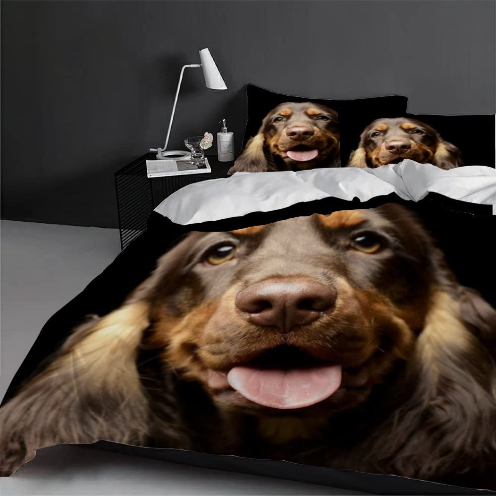 ENYISIYULO Cocker Spaniel 3-delige dekbedovertrek, 3D-bedrukte