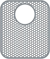 Vista 1 de Bestjing Silicone Kitchen Sink Protector Mat with Rear Drain - 13.58''x 11.6'' Kitchen Sink Accessory, Folding Non-Slip Heat Resistant Mat Grid for