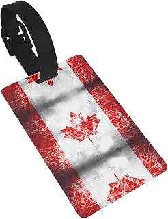 Retro Canada Flag Luggage Tags for Suitcases - Essential Luggage Tags and Address Cards for Cruise Airport Travel