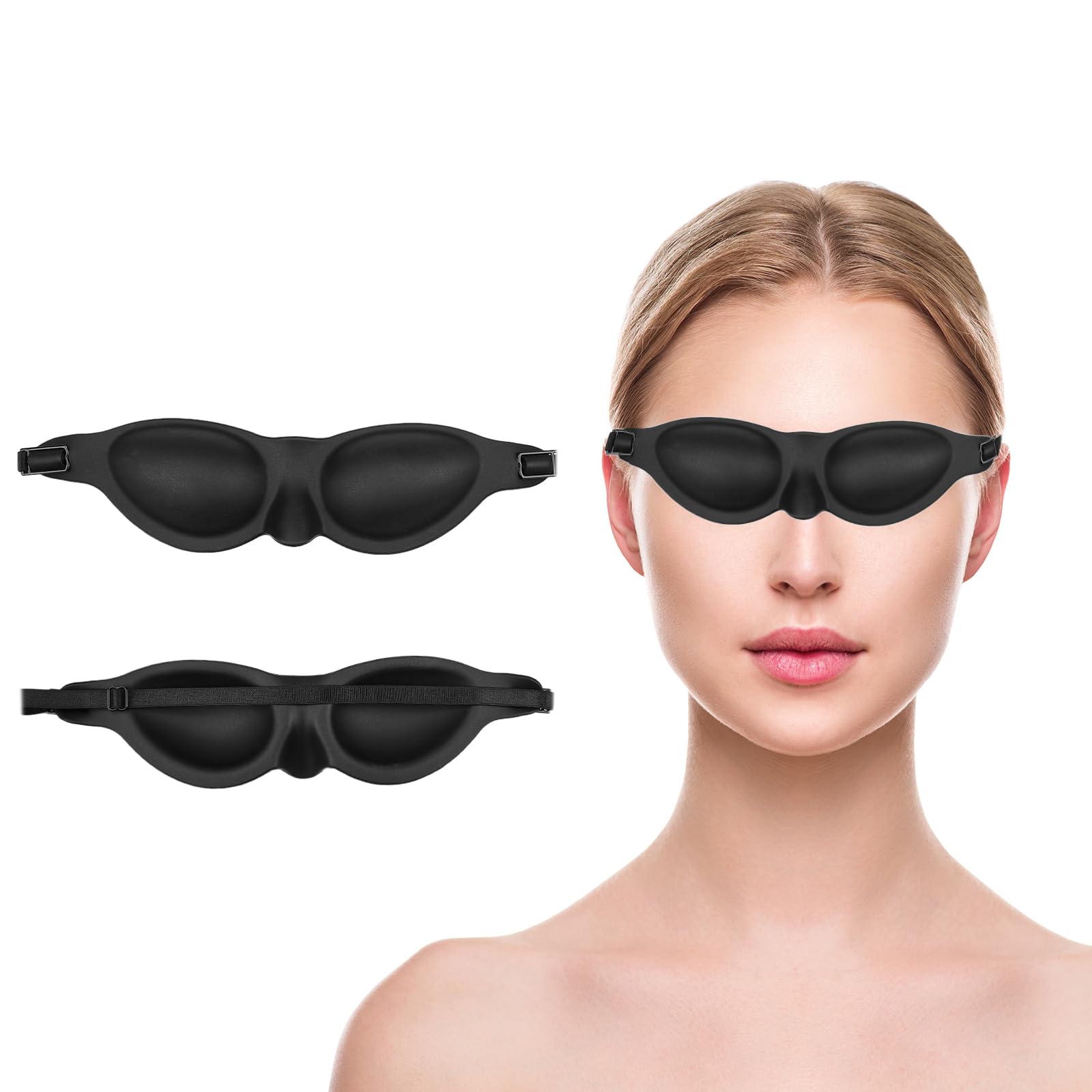 Moisture Chamber Glasses for Dry Eyes – 3D Soft Silicone Sleep Mask with Contoured Fit, Reusable and Lightweight Eye Cover, Hydrating Sleep Mask and