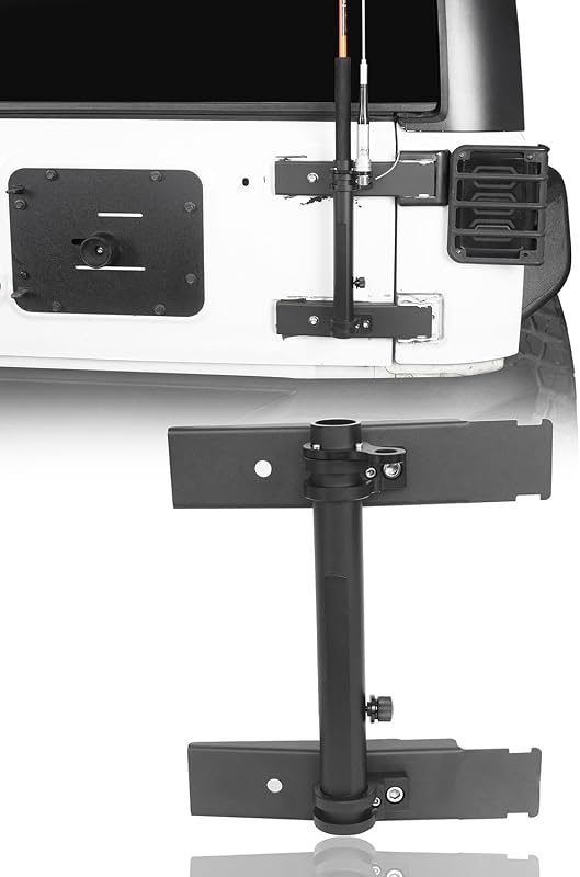 Suporte de Bandeira e Antena para Dobradiça da Tampa Traseira Hooke Road para Jeep Wrangler JK 2007–2018 – 1 unidade