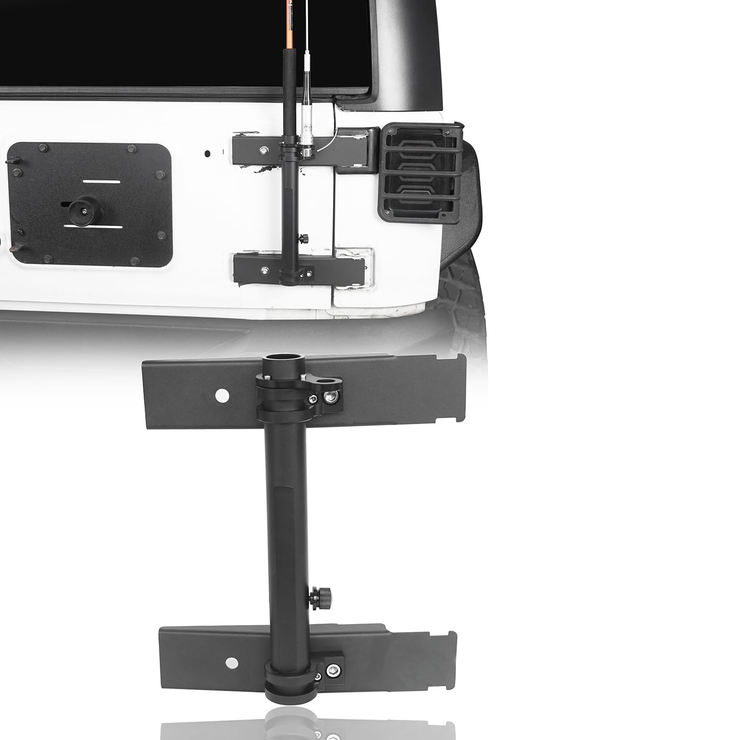 Hooke Road JK Tailgate Hinge Mounted Single Flag & Antenna Holder Kit