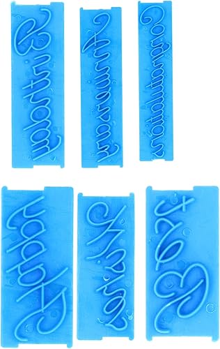Miniatura 4 de 6 moldes para moldes de galletas para fondant, moldes de letras escritas a mano para tartas, moldes de palabras para sellos, feliz cumpleaños,