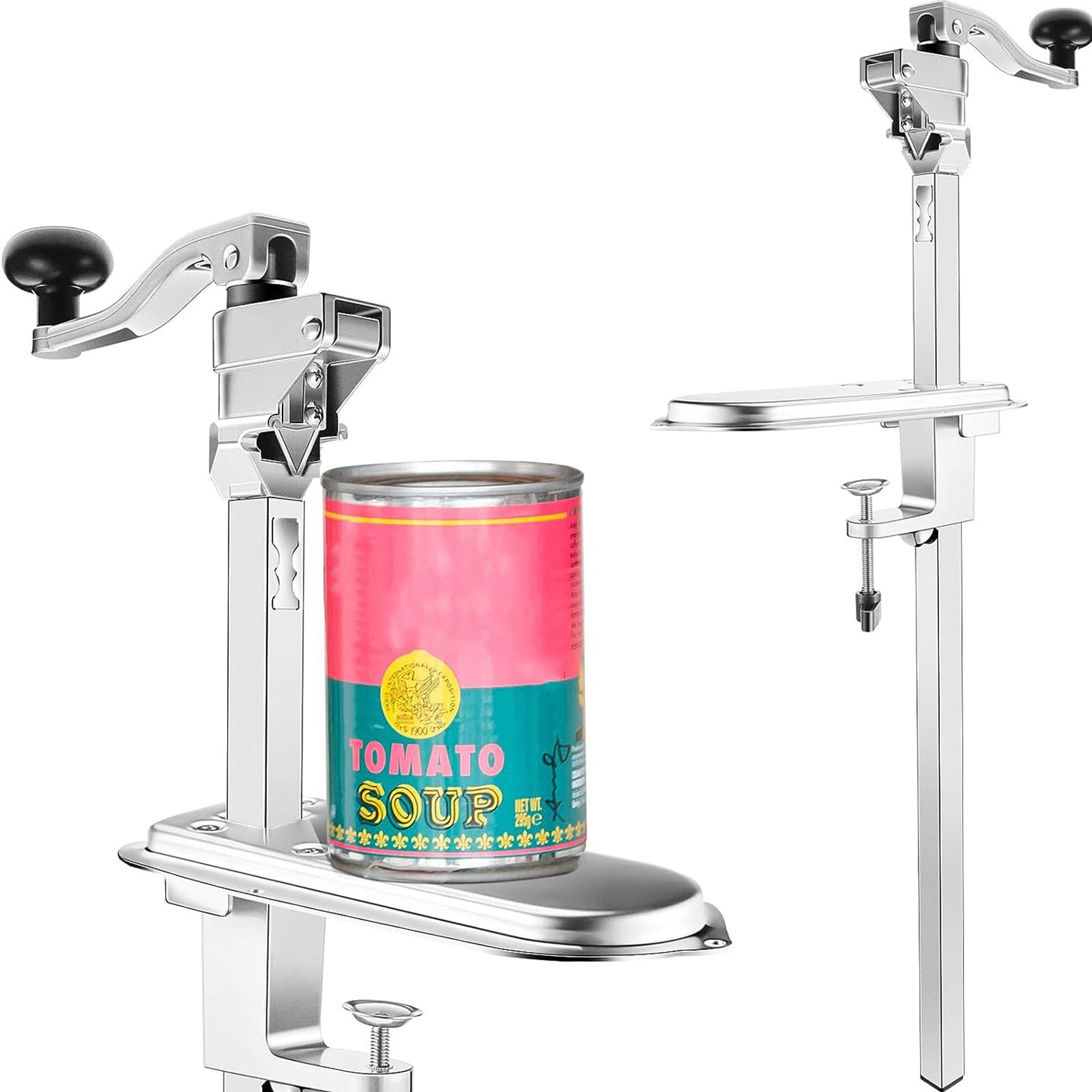Abrelatas manual de alta resistencia, marco de hierro fundido y base de acero, abre latas de 17 pulgadas, ideal para restaurantes y cocinas industriales, 60 cm de longitud