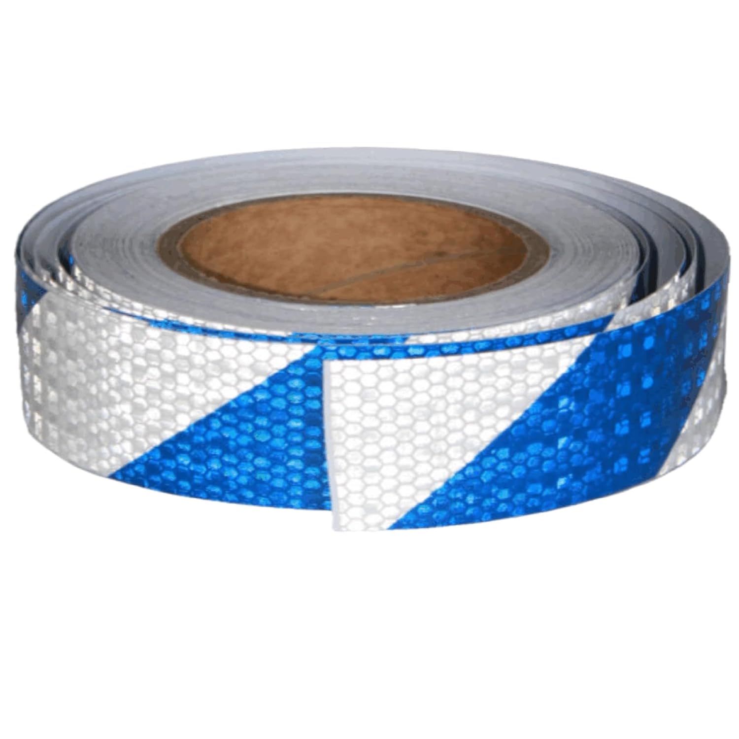 Reflective Tape Blue White 1 Inch x 68 Feet, Outdoor Waterproof Warning Reflector, Night Safety Stickers for Vehicles