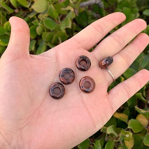 Miniatura 3 de Adabele GW-A12 - 10 cuentas espaciadoras sueltas redondas de jaspe brezado natural de 0.55 x 0.315 pulgadas (agujero grande de 0.220 in) para hacer