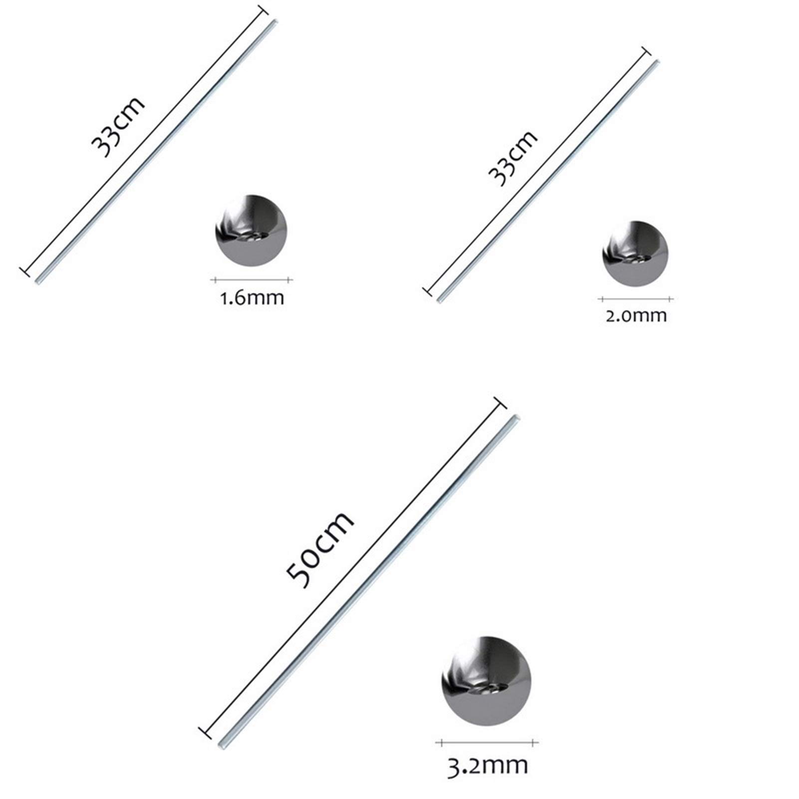 Barras de soldadura fuerte de aluminio y plata, Alambre de electrodo aluminio con núcleo fundente, 1,6-2,4 mm, 10-200 unidades, sin polvo soldadura(2mm-50pcs)