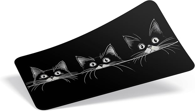 Minesk 90X40 CM XXL Gaming Mouse Pad [High Density Hybrid Kuma ] [Kaymaz Taban] [Y ksek  z n rl kl  Bask ] Fare Altl  Oyuncu Mousepad 3 Cats