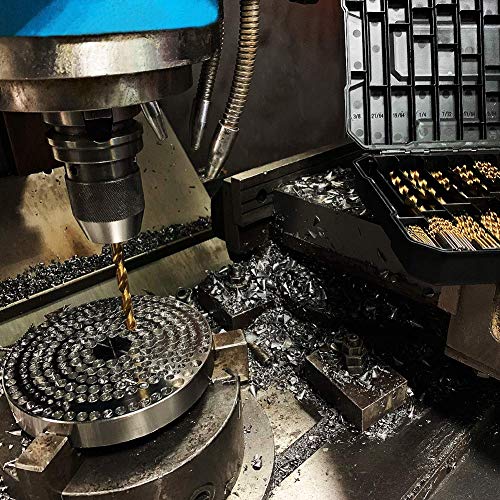 COMOWARE 230 Pieces Drill Bit Set- Titanium Wood Drill Bits, High Speed Steel Drill Bit Kit for Wood, Metal, Plastic, Steel, Copper, Aluminum Alloy with Storage Case, 3/64