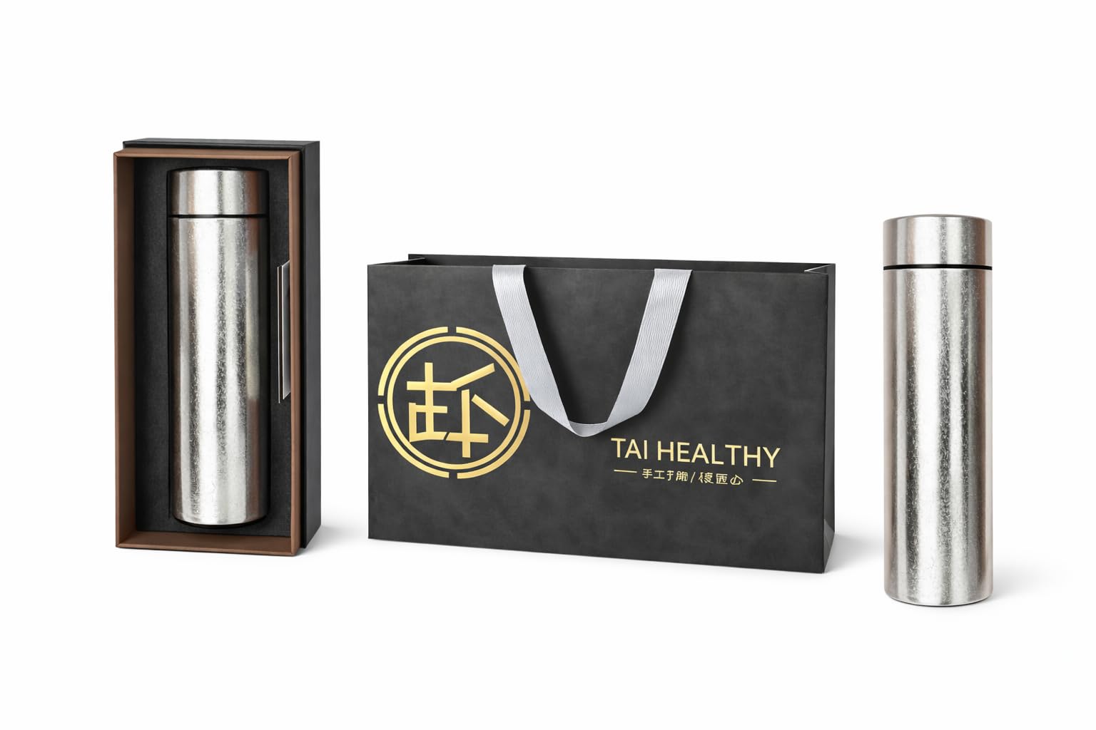 Titanium Trinkflasche 450 ml – Leicht, Robust, BPA-frei – Thermo Flasche für Outdoor, Reisen & Büro (Silber)
