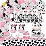 Cow Party Decorations, Cow Print Birthday Decorations Include Pink Cow Balloon Garland Arch Kit Tabl