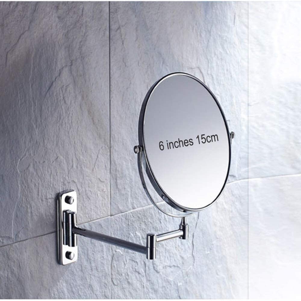 Specchio per Il Trucco Specchio di Bellezza ingranditore 3X Specchio cosmetico Rotante da 6 Pollici Specchio cosmetico Pieghevole Specchio da Bagno sospeso