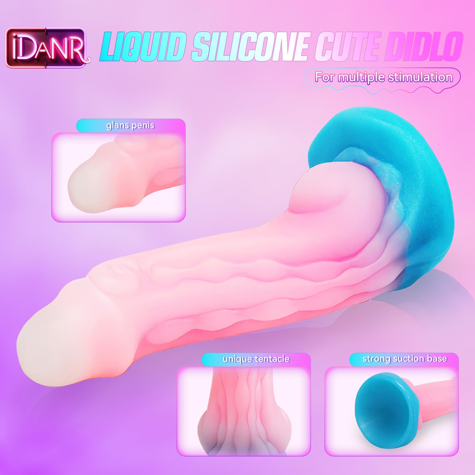Small Dildo Fantasy Monster Dildo, 6.29 inch Beginner Silicone Dildo with Luminous Pink, Strap On Dildo Realistic Dildos, Anal Plug G spot Adult Sex Toy for Men Women and Couples