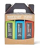 Mens Toiletry Gift Set Man Stuff The Trilogy Hair & Body Wash 3pc Set Vegan Shower Gel
