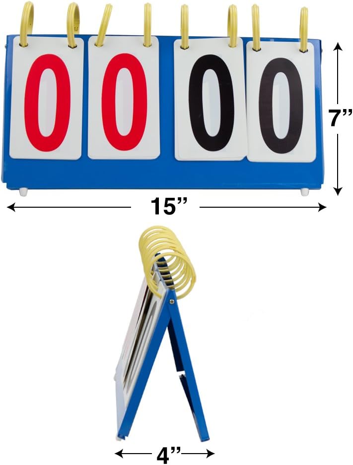 Portable Table Top Scoreboard | Easy-Flip Indoor/Outdoor Scorekeeper | Professional/Recreational Coach and Referee Gear for Any Sport: Basketball, Football, Baseball, and More : Sports & Outdoors