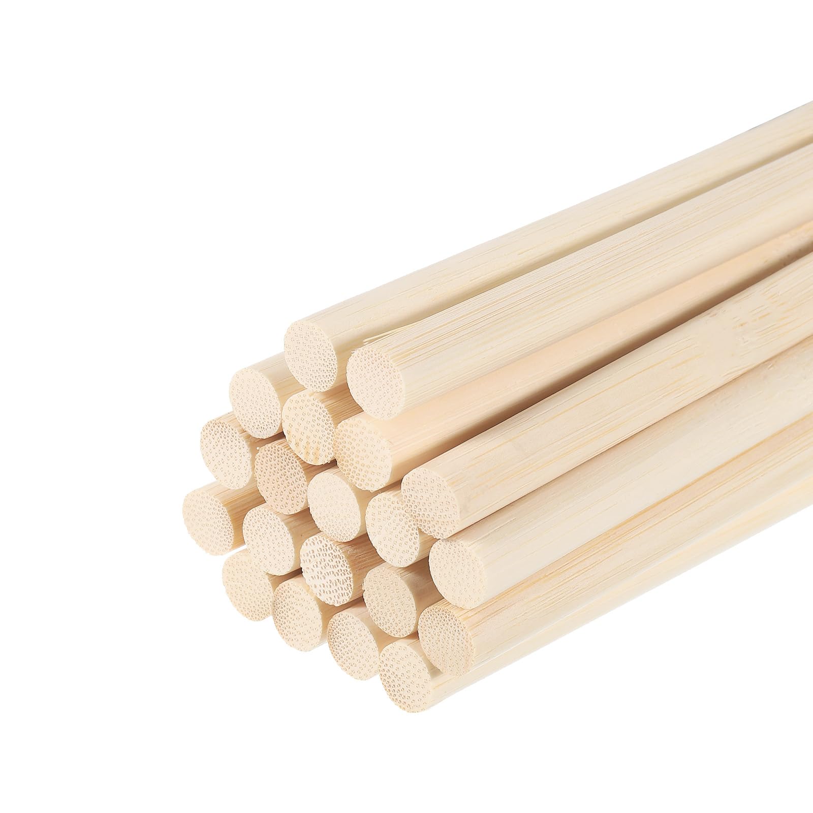 uxcell Wooden Dowel Rods,50cm/20 Round Dowel Rod Wood Sticks,10mm/0.4" Bamboo Stick for Arts Crafts, Photo Booth Props, DIY Building Model,20 Pack