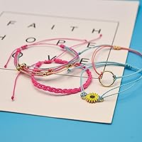 Vista 13 de String Boho Bracelet Ankle Adjustable Beaded Anklets,Handmade Surfer Beach Bracelets,Colorful Braided Bracelets String Rope Anklets Bracelets