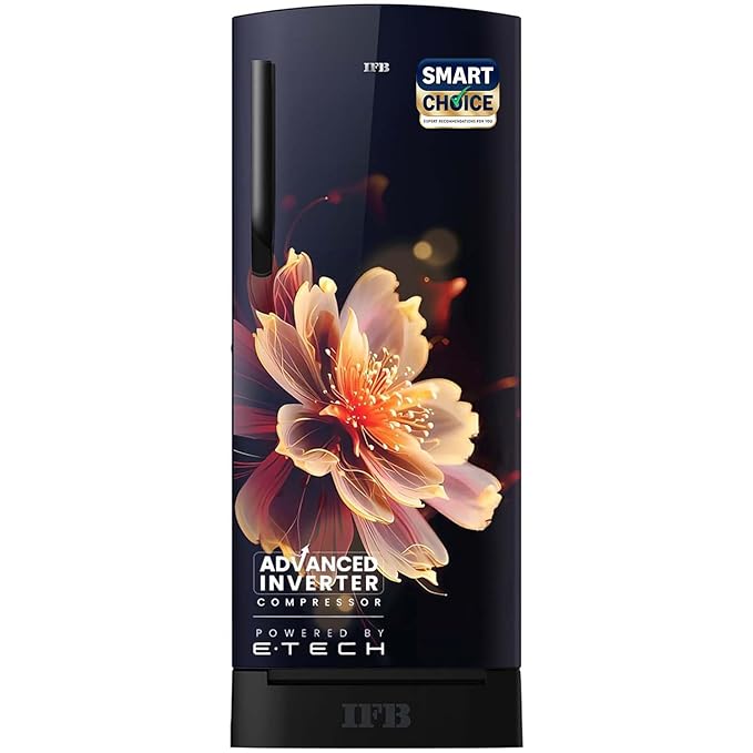 IFB Smart Choice 197L 5 Star Direct-Cool Single Door Refrigerator with Advanced Inverter Compressor (IFBDC-2235DBMED,Mystic Bloosom Blue) Extraordinary Storage with Humidity Controller
