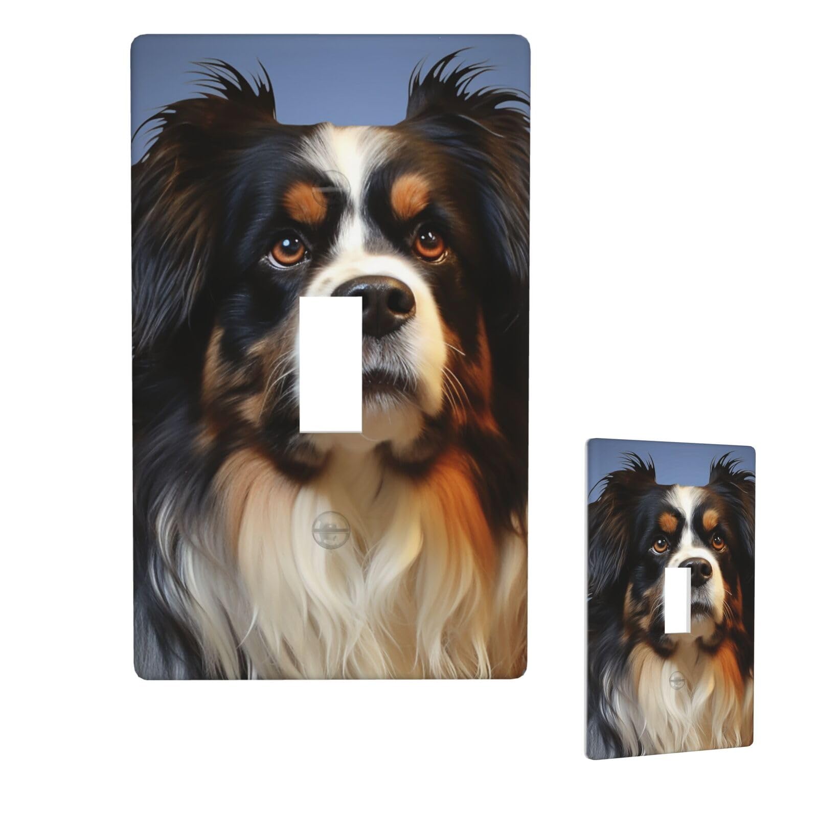 1 Gang Single Toggle Wall Plates, Unbreakable Decorative Light Switch Plate Covers Dog Electrical Switchplate Cover Faceplate For Bathroom Kitchen Decor