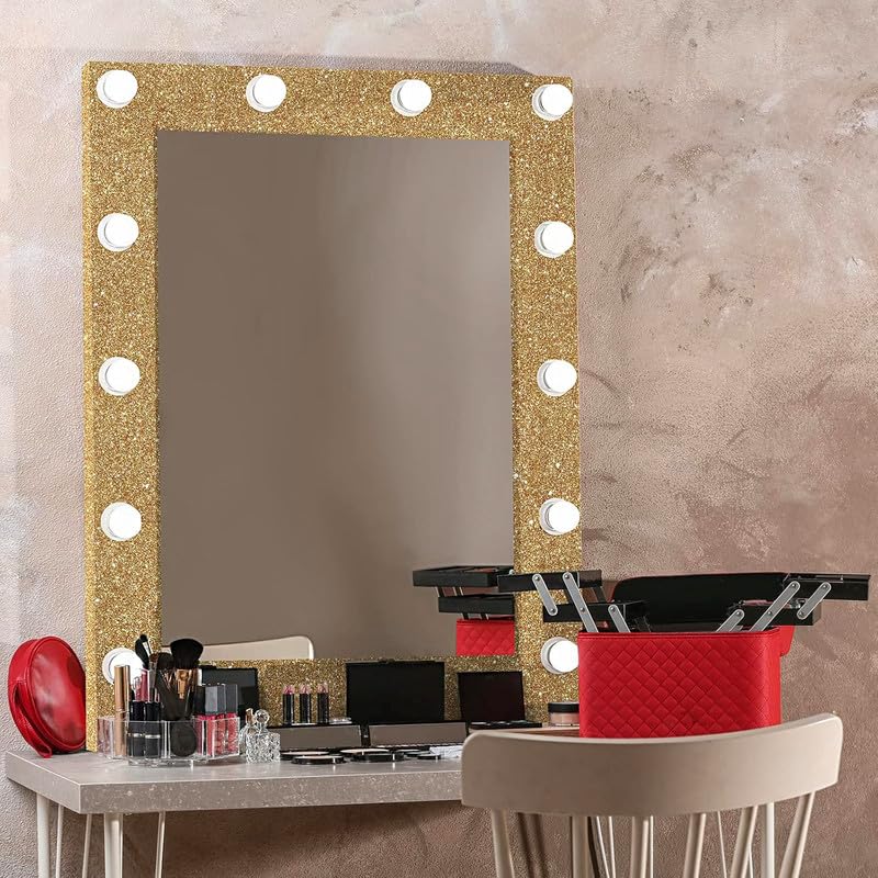Image of Champagne Golden Glitter Wallpaper Border Peel and Stick Glitter Contact Paper Self Adhesive Removable Sparkle Wallpaper Sticker for Cabinets DIY Crafts Mirror Border 8x180 Inch