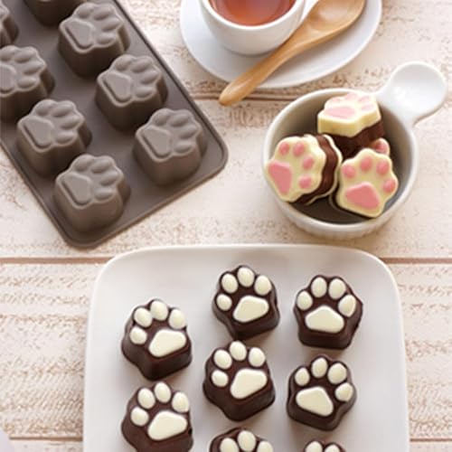 Miniatura 5 de Elome Bandeja de hielo de silicona Mini Animal Dog Cat Paw Print Cupcake Muffin Baking Cup Mold, Cubito de hielo Bandeja de jabón de chocolate pata
