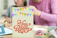 Vista 3 de Troqueles de corte de letras curvadas de cumpleaños para hacer tarjetas, troqueles de feliz cumpleaños, palabras de cumpleaños, marco de troqueles