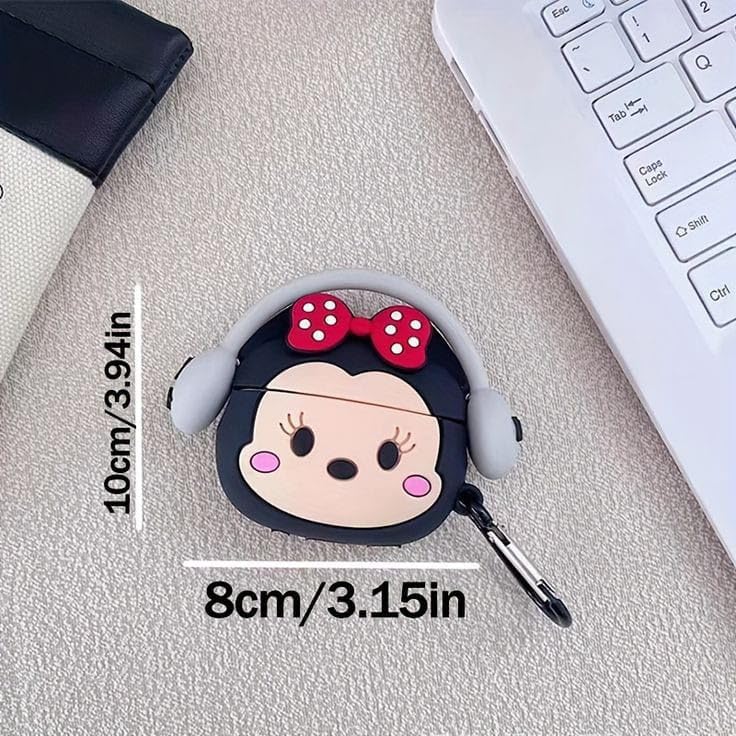 Image of SE HUB Airpods Pro 2 Case Cover Keychain for 2Nd Generation Design Shock Proof 360-degree Protection Case Cover Soft Skin Silicone Compatible 3D Design Headphones Case (Instagram)- Minnie