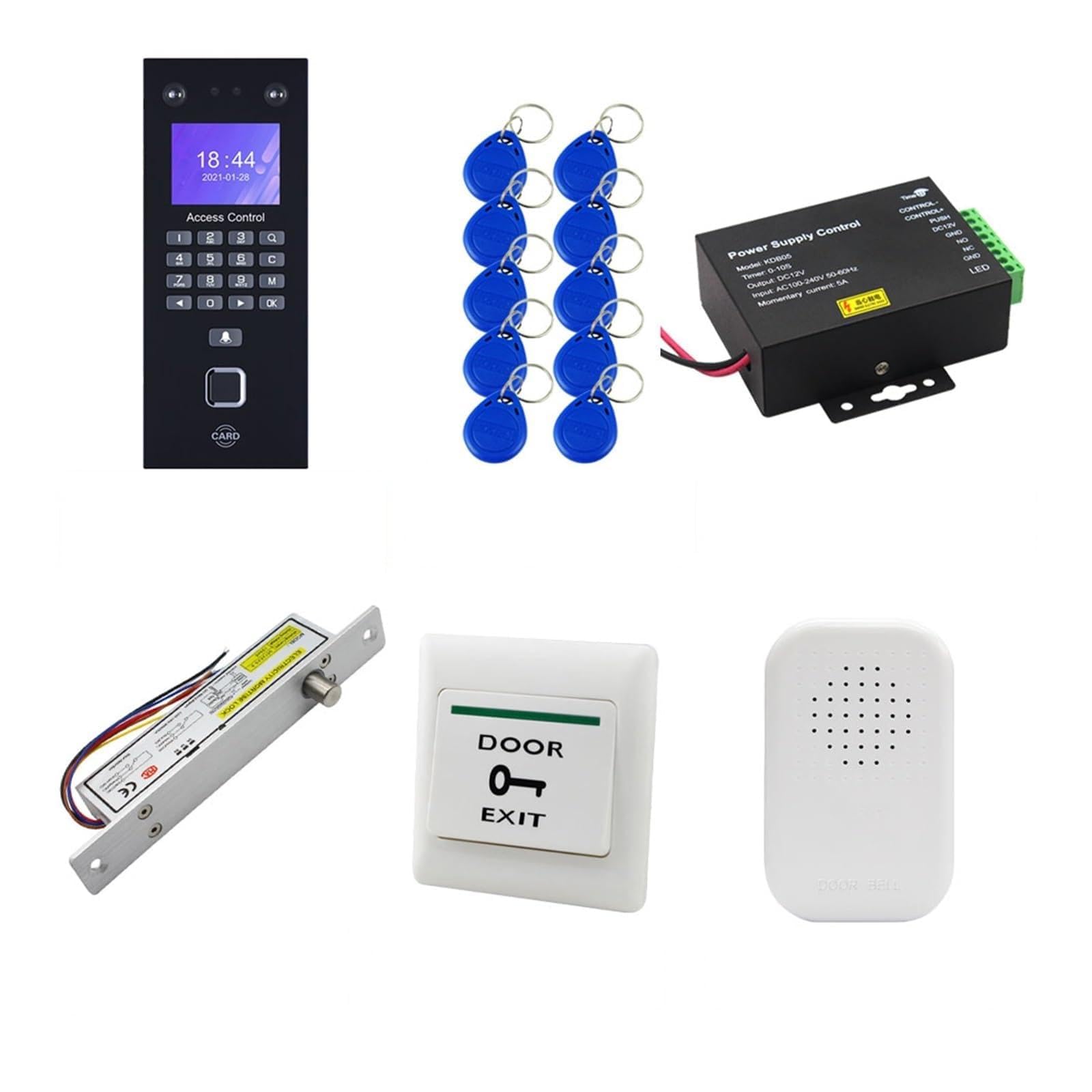 CVFRDD Biometric Fingerprint Recognition Device Face Time Attendance System Kits RJ45 LAN Network Electronic Machine For Office(Kit-7)