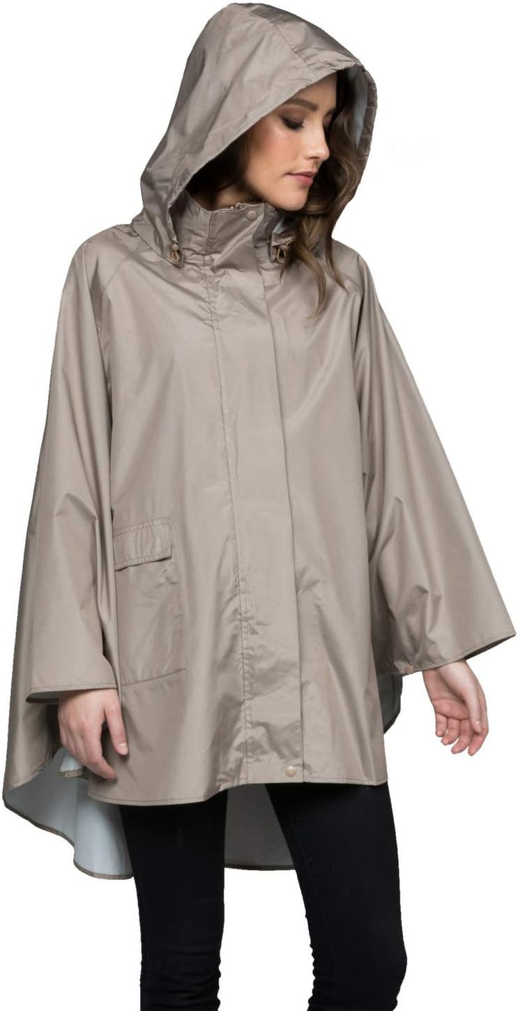 Rain Jacket for Women - Lightweight Poncho - Waterproof Raincoat