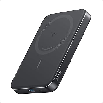Anker MagGo Power Bank, batterie externe magnétique ultra-mince de 10 000 mAh, certifiée Qi2, 15 W ultra-rapide, compatible MagSafe, chargeur portable, conception ergonomique, pour les modèles iPhone 17/16/15/14/13/12 uniquement (Noir)