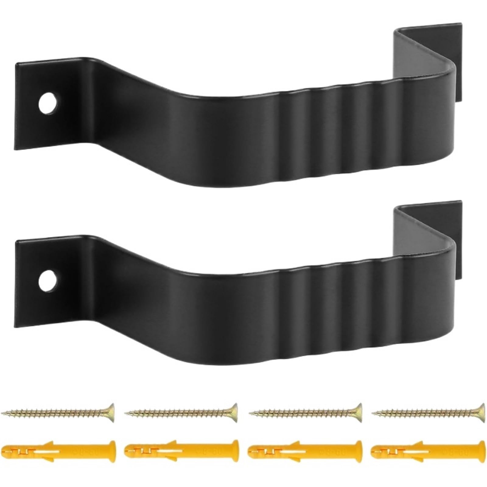 Gutter Hinge 2SETS Gutter Downspout Straps Black with Brackets