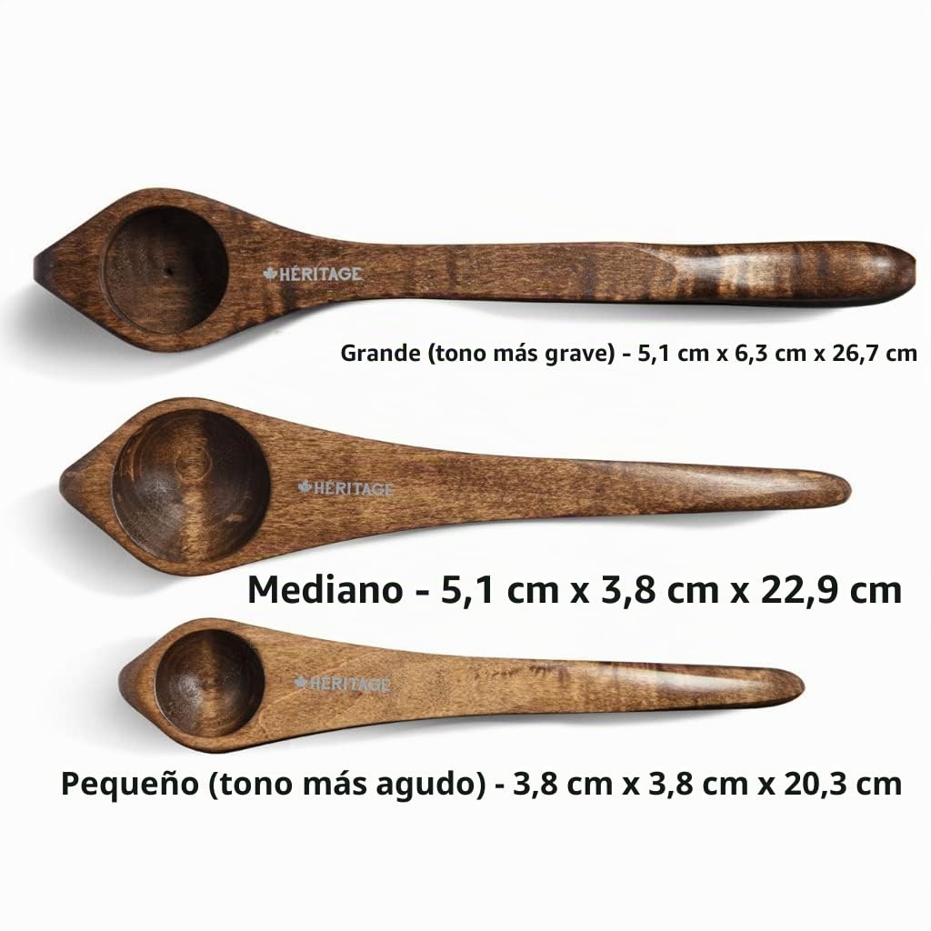 Heritage Musical Spoons Instrumento de percusión, madera de arce canadiense hecha a mano, sonido folclórico de madera natural, gran regalo para adultos y niños con cualquier experiencia musical,