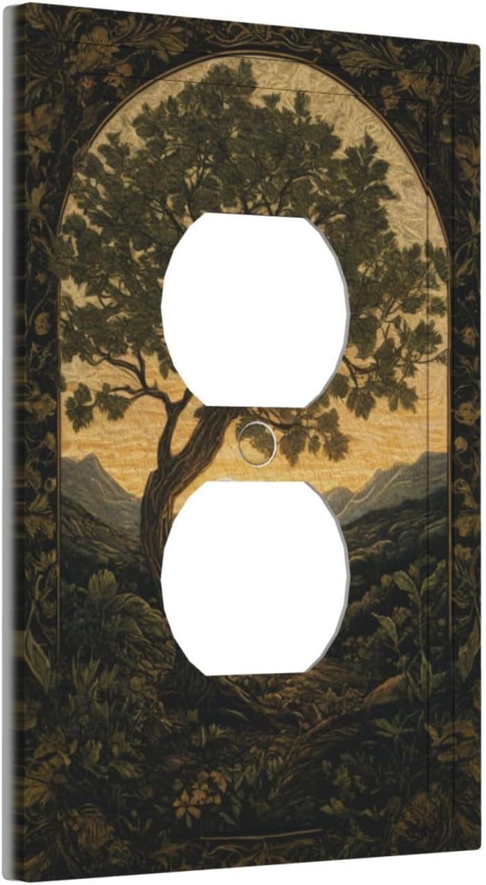 Decorative Art Light Switch Covers Tree 1 Gang Single Duplex Outlet Wall Plate Switchplate Electrical Faceplate