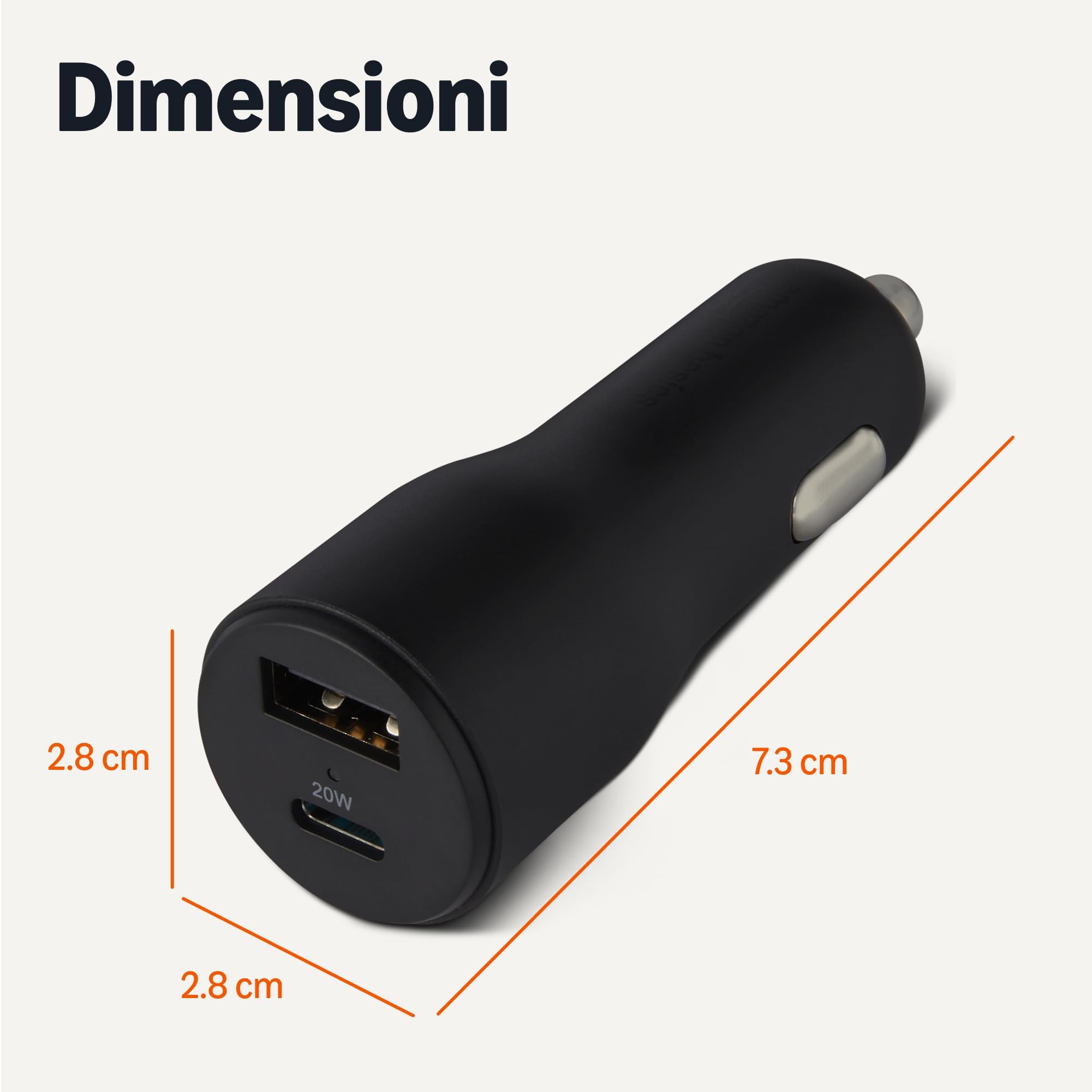 Caricabatterie da auto a ricarica rapida Amazon Basics, doppia porta, 1 USB-C+1 USB-A, 32 W, nero - 5