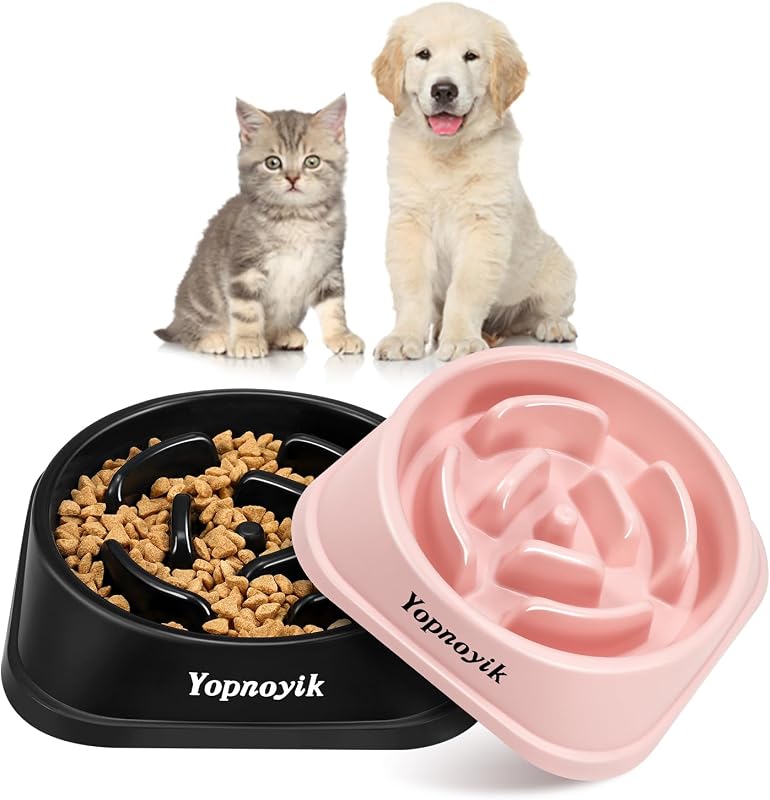 Comedouro lento para cães pequenos Yopnoyik com labirinto e base antiderrapante, Pacote com 2