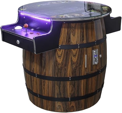Retro Barrel Style Arcade Game – 2 Player Cocktail Cabinet with 516 Classic Game