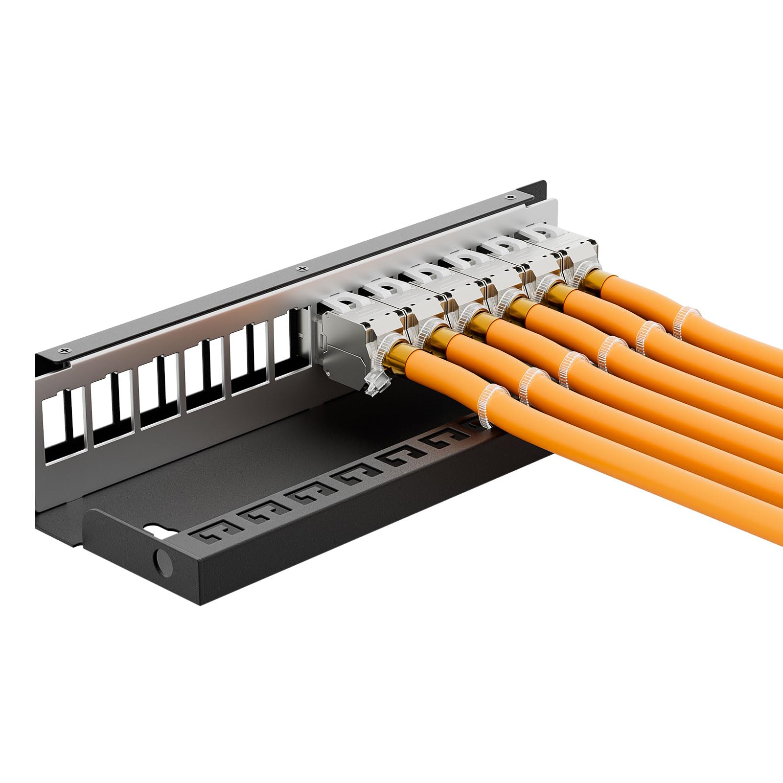 FGB 10 Gbps 12 Port CAT7 Patchpanel mit 12x CAT.7 RJ45 Keystone Jack Modul, STP Patchpanel Verteilerfeld für Netzwerk LAN DSL, Kompatibel CAT6 CAT6a CAT7 CAT8 Verlegekabel Netzwerkkabel