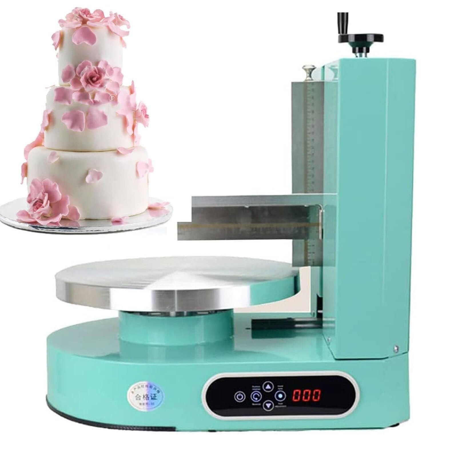 APKLJIUY Automatic Cake Plastering Machine Cake Cream Spreading Coating Smearing Machine Cake Cream Decorating Spreader 4-12inch Cake 304