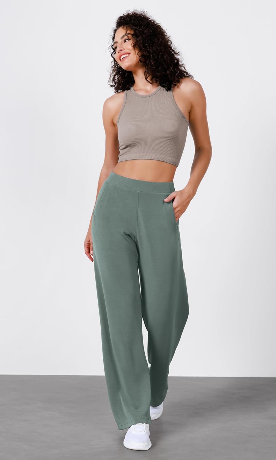 ODODOS Women's Modal Soft Wide Leg Pants Elastic High Waist Casual Lounge Relaxed Pants with Pockets - 27"/ 29" / 31" Inseam - Image 2