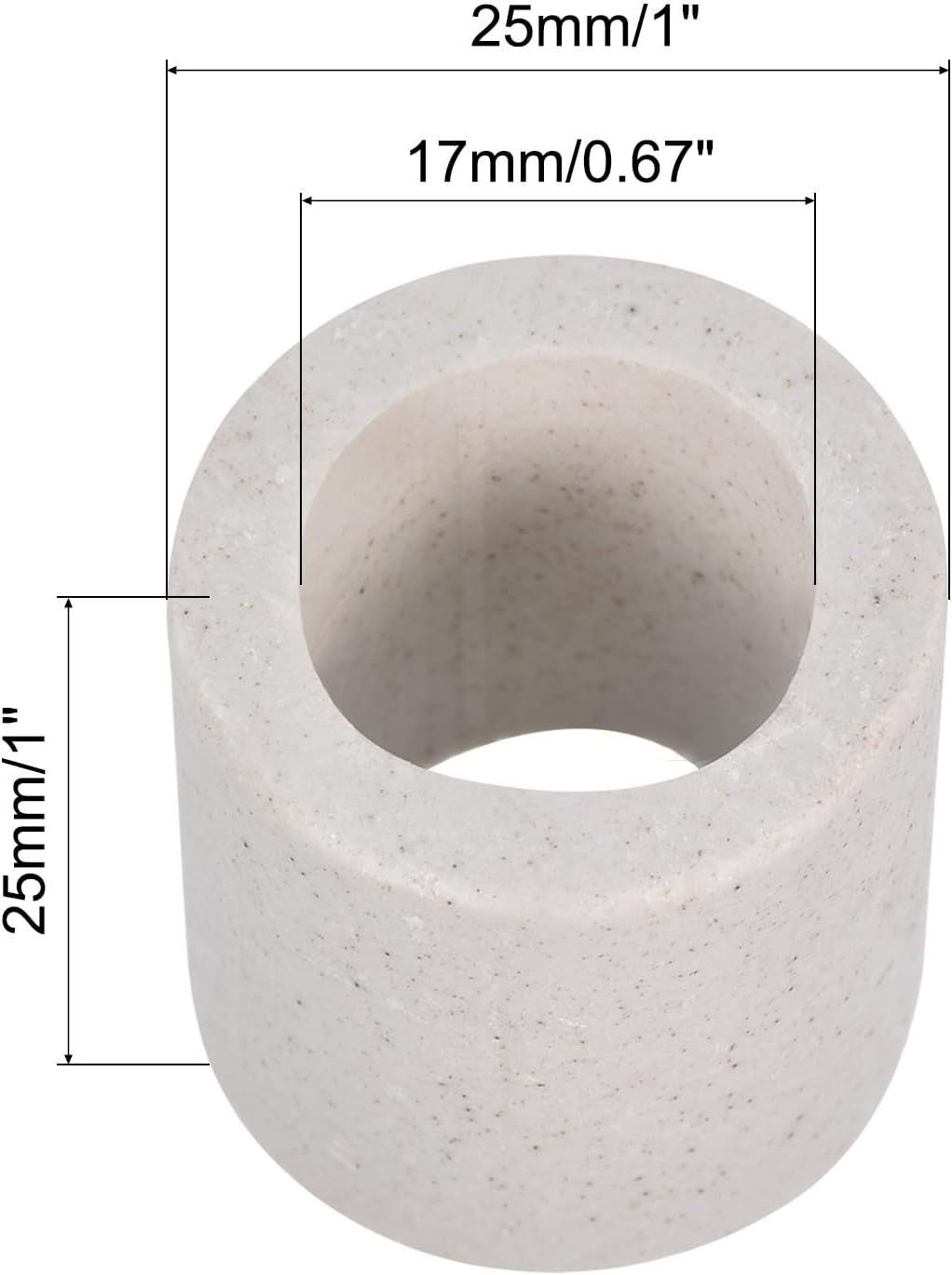 MECCANIXITY Insulated Ceramic Tube 17x25x25mm Heat Insulation Ceramic Tubing for Electric Furnace Wire, Oven, Bundle Protection, Pack of 10 image 2