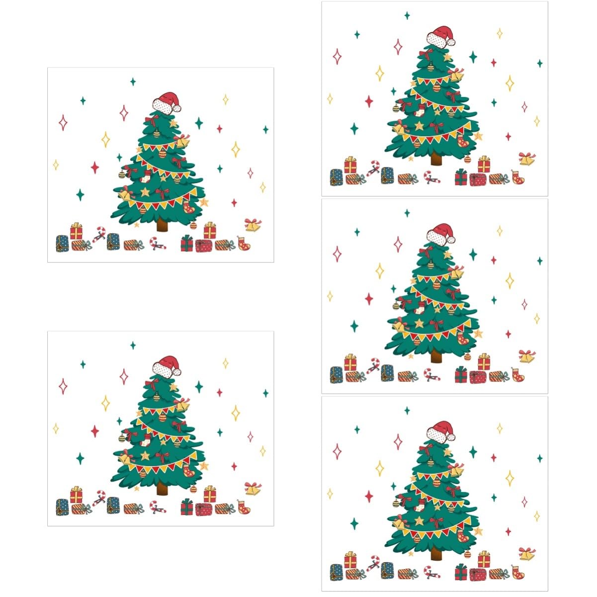 Hemobllo 10blätter Weihnachtsbaum Wandsticker Für Fenster Und Türen Selbstklebende Dekoration Für Wohnzimmer Kinderzimmer Weihnachten Material Langlebig Und Farbecht