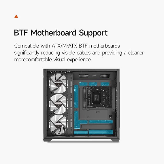 CPS C3 T700 PC Case ATX Mid Tower, Tempered Glass & Mesh Back, High Airflow, ATX/Micro-ATX/ITX Support, 360mm Radiator Support, Tool-Free Design – Black (No Fans Included)