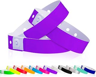 100 WristCo Purple Plastic Wristbands for Events | Extended Wear, Security Snap Prevents Reuse – USA Made Bracelet for Hospital & Medical ID, Party & VIP Identification