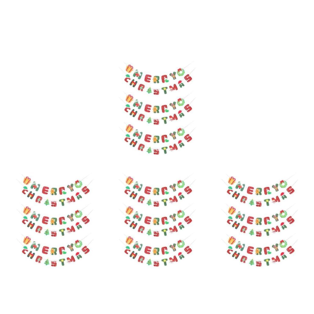 FRCOLOR 12 Piezas Banderines Navideños de Papel para Fiesta, Fáciles de