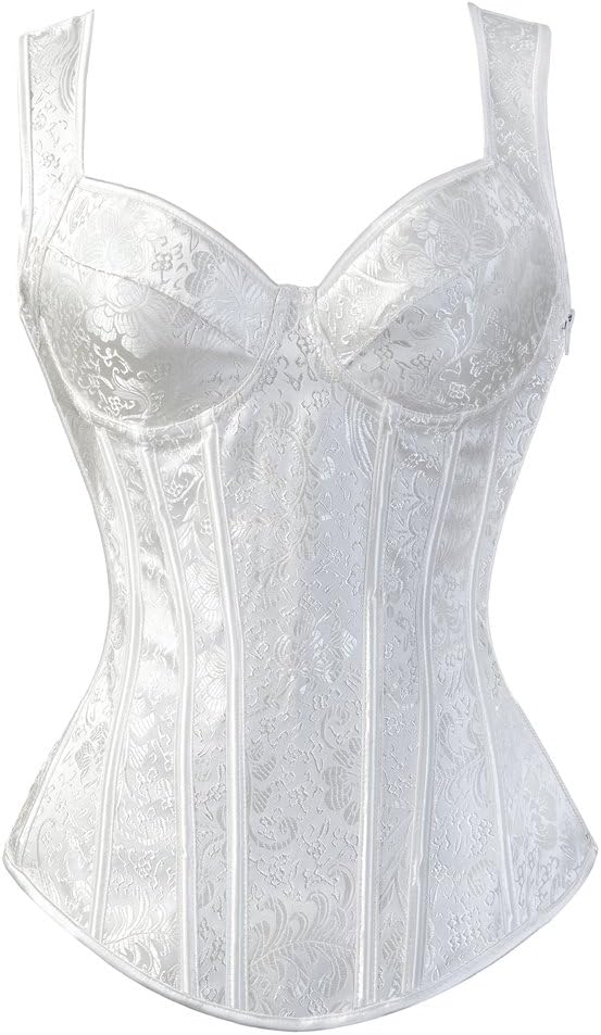 Corset Top for Women's Christmas, Halloween, Pirate Party, Wedding, Cosplay, Gothic Costumes Plus Size, Adjustable Shoulder Strap, Laced Up Back, 90% Polyester, 10% Elastane, Bustier