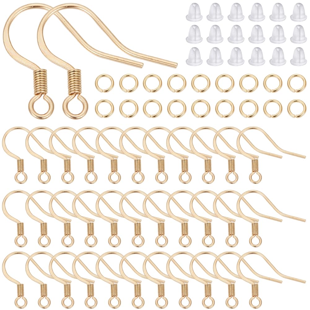 SUNNYCLUE Ohrring-Bastelset – 120 Vergoldete Haken, 120 Biegeringe, 120 Ohrstecker, Komplett In Box