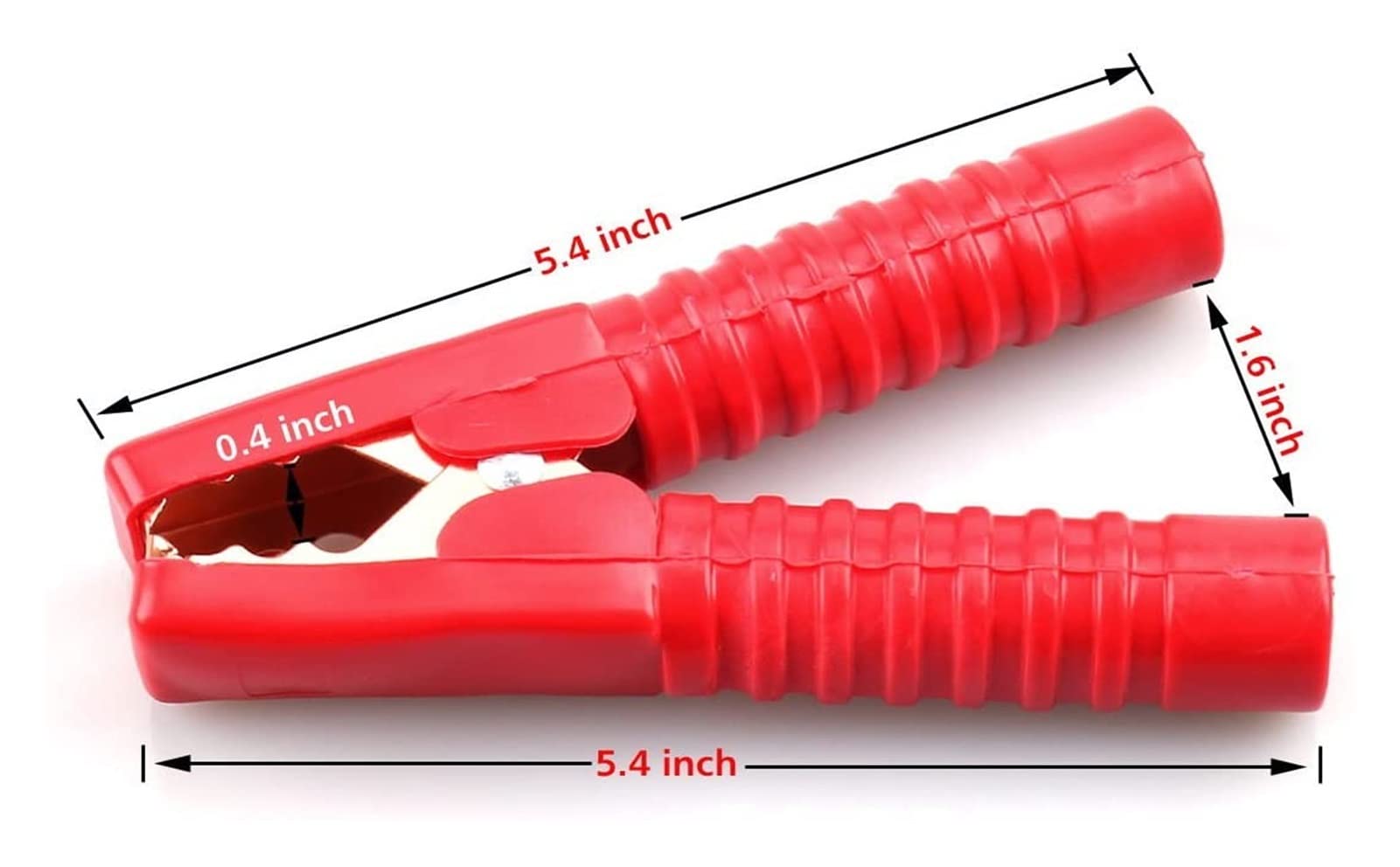 2 uds, Negro Rojo 50A Resorte Cargado Cable de batería de Coche Clips de Abrazadera de cocodrilo aislados amablemente