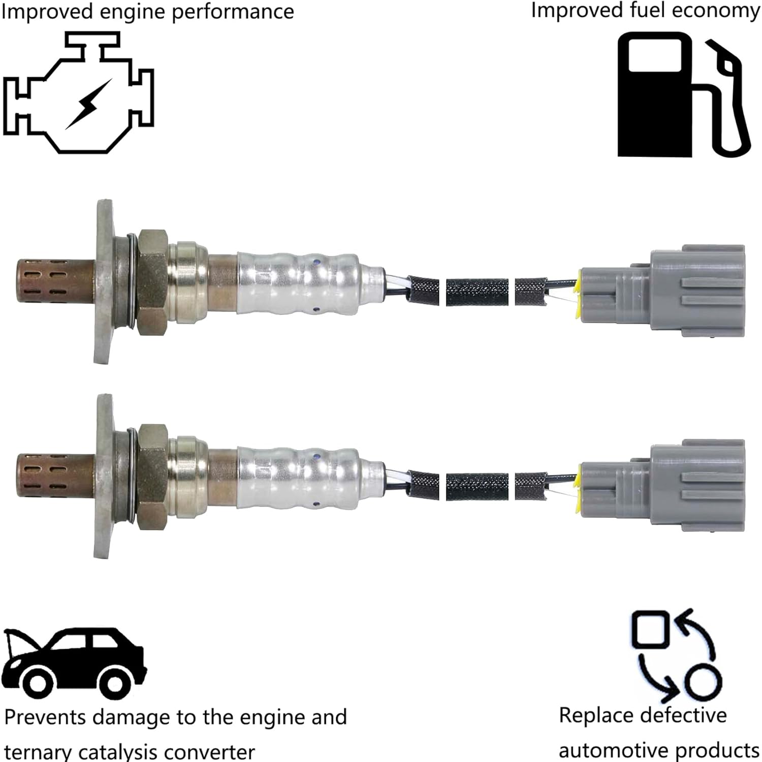Dropwater 1 Pair Upper and Under O2 Oxygen Sensors Replacement for Toyota 2000-1995 Tacoma,2000-1996 4Runner 3.4L,Replaces#234-4161 234-4154,Set of 2pcs