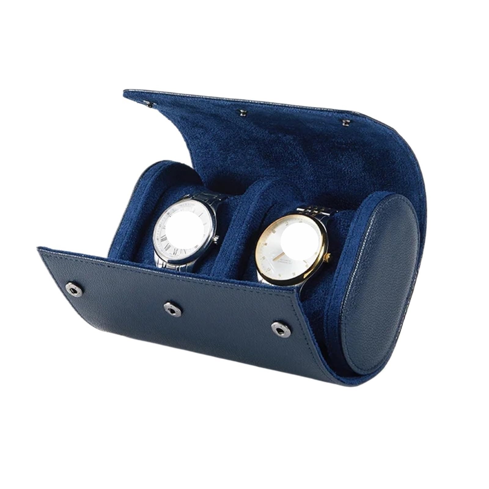 Scatola Portagioielli In Pelle PU Da 2 Pezzi Per Orologi | Borsa for esposizione dell'orologio protettiva antipolvere(Blue 2 bit)