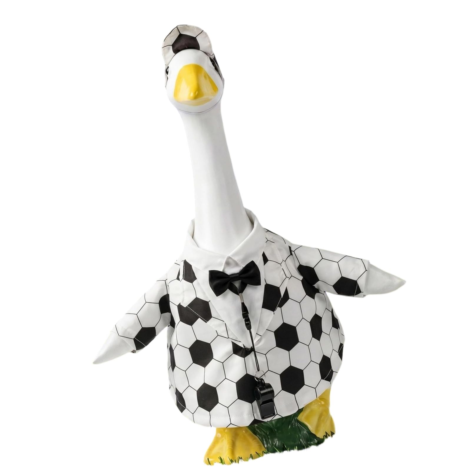 Piceioep 3Pcs Football Themed Geese Sculpture Outfit Includes Hat for Yard Garden Decoration Festival Celebration Grass Ornament with Soccer Theme